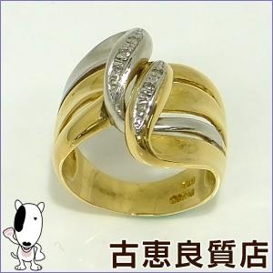 K18 PT プラチナ イエローゴールド ダイヤモンドリング 8.8g  指輪 リングサイズ13号 (本店)｜koera