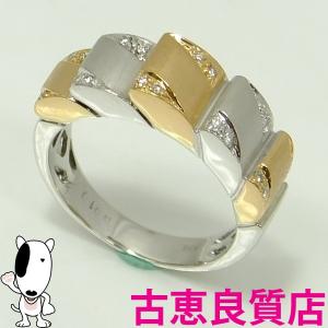 K18WG/K18PG 指輪 ファッションリング D0.1 7.4g サイズ15号 中古/美品(hon)｜koera