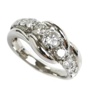Pt900プラチナ リング・指輪 ダイヤモンド0.398ct/0.74ct 11号 7.2g 