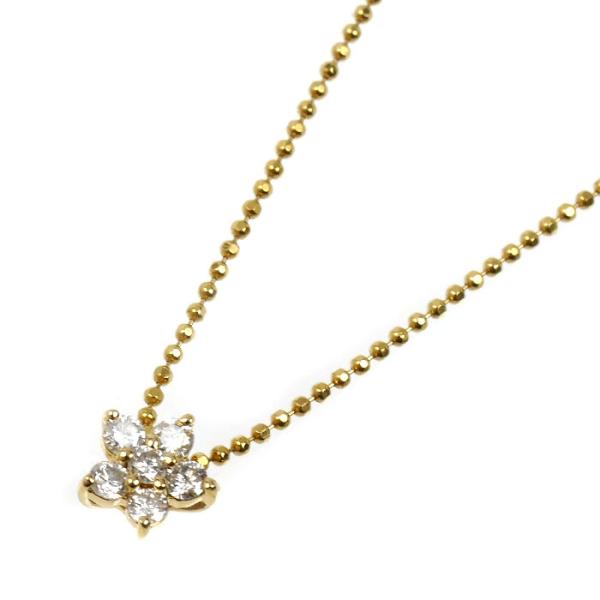 K18YG イエローゴールド ネックレス ダイヤモンド0.20ct 2.4g 40cm レディース ...