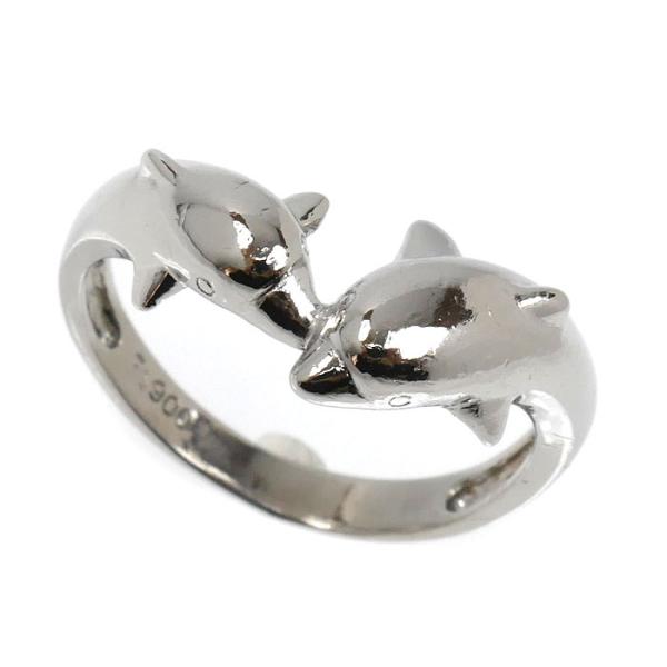 Pt900プラチナ イルカ リング・指輪 10号 3.0g レディース 中古