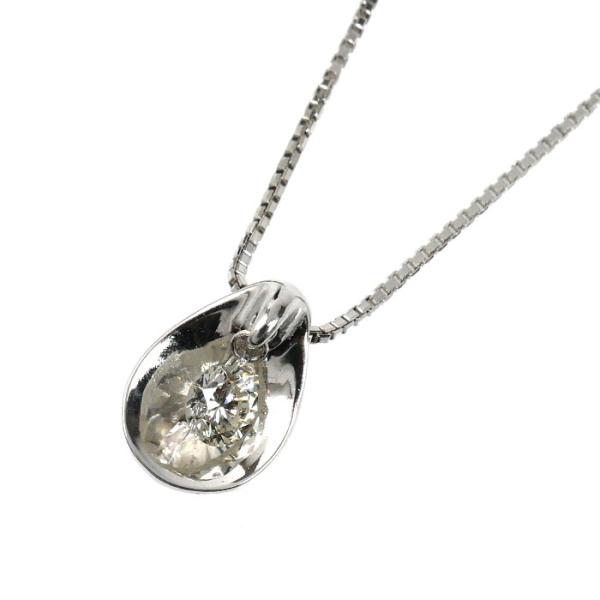K18WG ホワイトゴールド ネックレス ダイヤモンド0.21ct 4.4g 45cm レディース ...