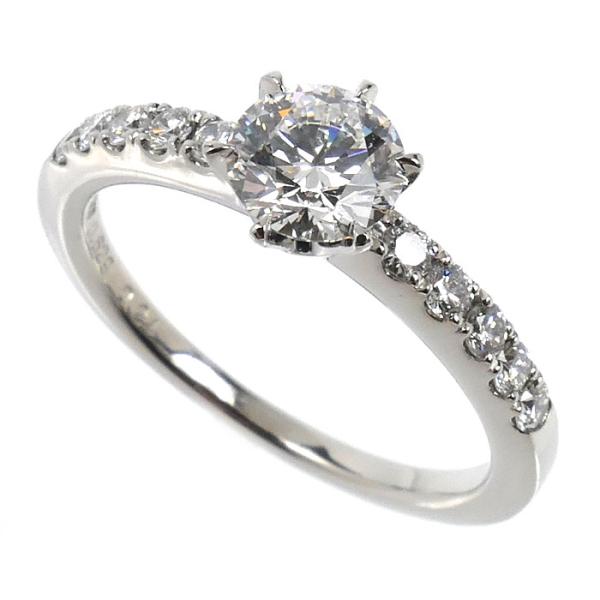 Pt900プラチナ リング・指輪 ダイヤモンド0.629ct/0.24ct 12号 4.2g レディ...