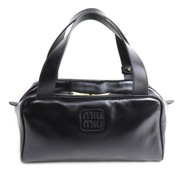 MIUMIU ミュウミュウ レザー トップハンドル ハンドバッグ ブラック 5BB182_2IEO_...
