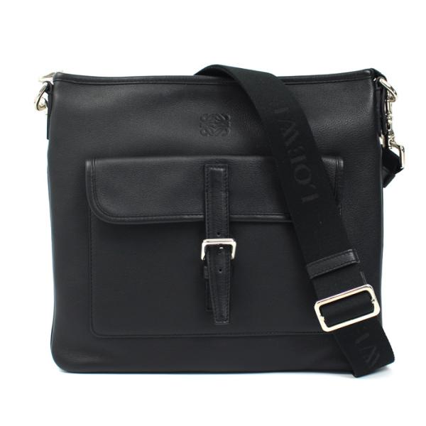 LOEWE ロエベ アナグラム メッセンジャー ショルダーバッグ ブラック ユニセックス 中古