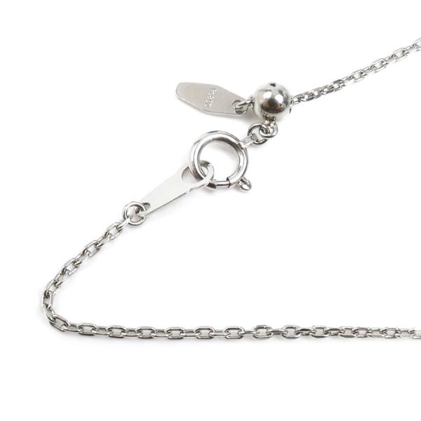 Pt850プラチナ ネックレス 小豆 3.8g 〜45cm フリーチェーン レディース 中古