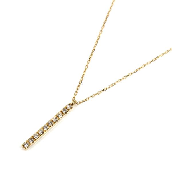 K18YG イエローゴールド ネックレス ダイヤモンド0.12ct 1.4g 40cm レディース ...