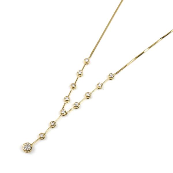 K18YG イエローゴールド ネックレス ダイヤモンド0.50ct 5.4g 41cm 中古