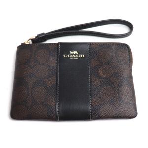 COACH コーチ コーナージップ リストレット ポーチ ブラウン CW854 IMXAQ アウトレット レディース 中古 美品