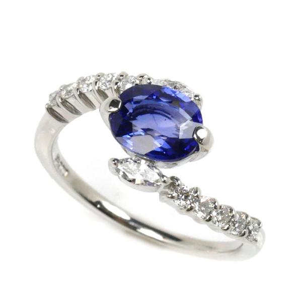 Pt900プラチナ リング・指輪 サファイア1.36ct ダイヤモンド0.36ct 13号 4.5g...