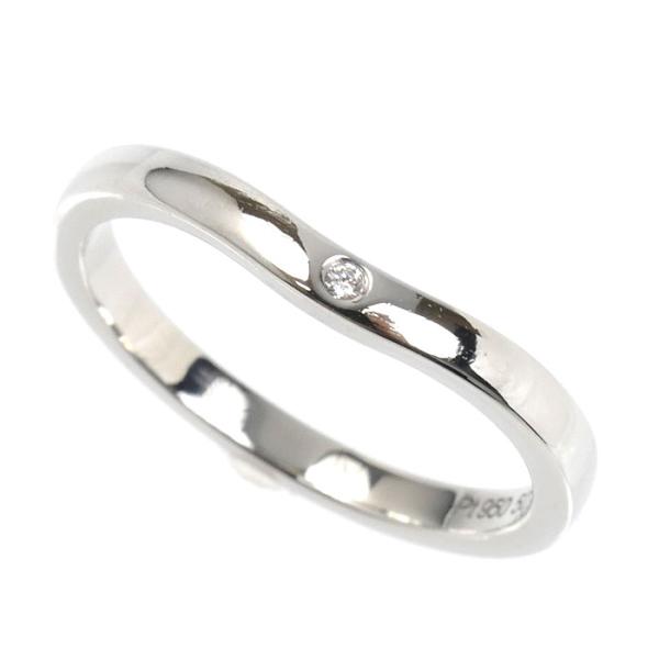 CARTIER カルティエ Pt950 バレリーナ カーブ ウェデング 3P ダイヤ リング・指輪 ...