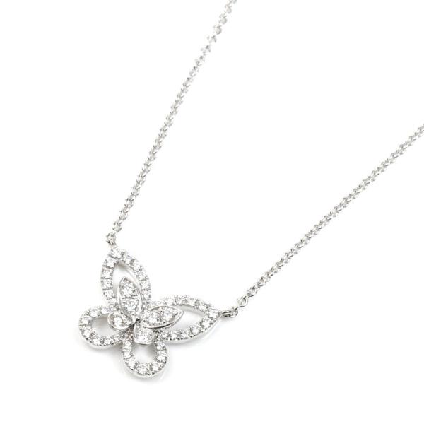 GRAFF グラフ K18WG ホワイトゴールド バタフライシルエット ネックレス RGP695 ダ...