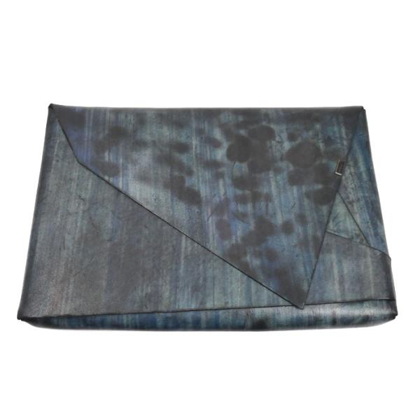 所作 Shosa ブライドル クラッチバッグ ブルー系 メンズ 中古