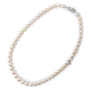 MIKIMOTO ミキモト K18WG ホワイトゴールド ネックレス パール約7.9〜8.4mm 4...