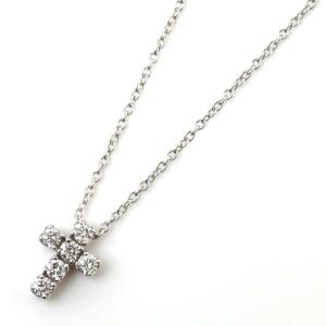 Ponte Vecchio ポンテヴェキオ K18WG ホワイトゴールド クロス ネックレス ダイヤモンド0.23ct 2.6g 40cm レディース 中古｜koera