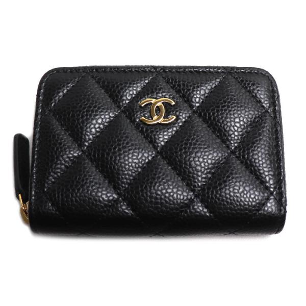 CHANEL シャネル クラシック ジップ コインパース コインケース ブラック AP0216 キャ...