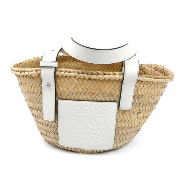 LOEWE ロエベ バスケットバッグ スモール ハンドバッグ ホワイト ナチュラル A223S93X...