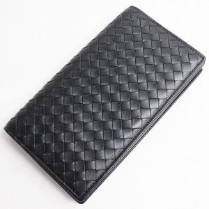 BOTTEGA VENETA ボッテガヴェネタ 二つ折り長財布 メンズ  272541 ブラックイントレチャート 財布/中古｜koera