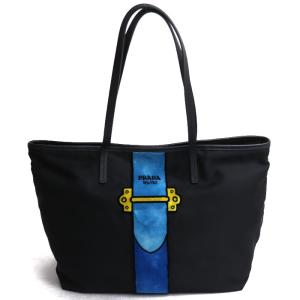 PRADA プラダ カイエ トロンプルイユ トートバッグ ブラック 1BG065 レディース 中古｜koera