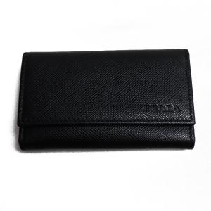 PRADA プラダ サフィアーノレザー 6連キーケース キーケース ブラック 2PG222 ユニセックス 中古｜koera