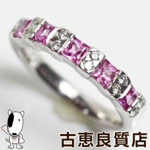 K18WG 指輪　ホワイトゴールド MR1266 中古  ピンクサファイア1.22ct ダイヤ0.13ct 5.2gリング サイズ10号 新品仕上げ済み 質屋出品｜koera