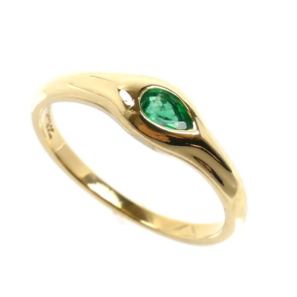 TIFFANY&amp;Co. ティファニー K18YG イエローゴールド リング・指輪 エメラルド 8号 ...