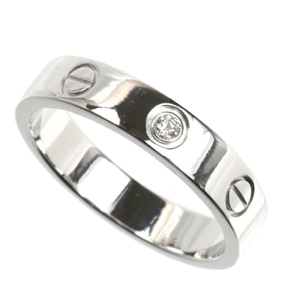 CARTIER カルティエ K18WG ホワイトゴールド ミニラブ 1Pダイヤ リング・指輪 B40...