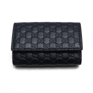 GUCCI グッチ マイクログッチシマ キーケース ネイビー 150402 BMJIN 4009 アウトレット品 レディース 中古 美品｜koera