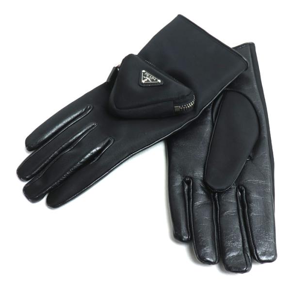 PRADA プラダ トライアングルロゴ 手袋 ブラック 2GG137 2DW1 F0002 8 レデ...