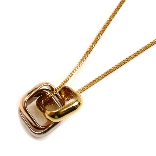 CARTIER カルティエ K18YG/PG/WG トリニティ クッション ネックレス B72249...