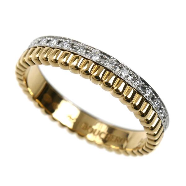 Boucheron ブシュロン K18YG/WG キャトル ラディアント リング ハーフ フルパヴェ...