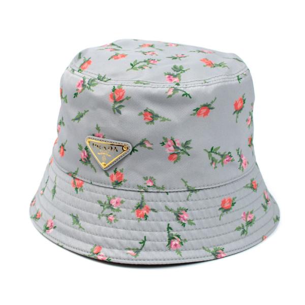 PRADA プラダ Re-Nylon テスート ローズ  ぺルラ ハット ブルーグレー 1HC137...