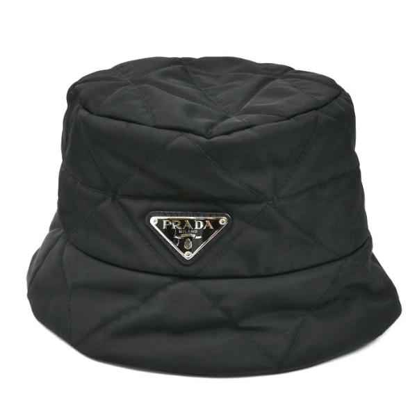 PRADA プラダ トライアングルロゴ バケットハット ハット ブラック 1HC325 2DV4 L...