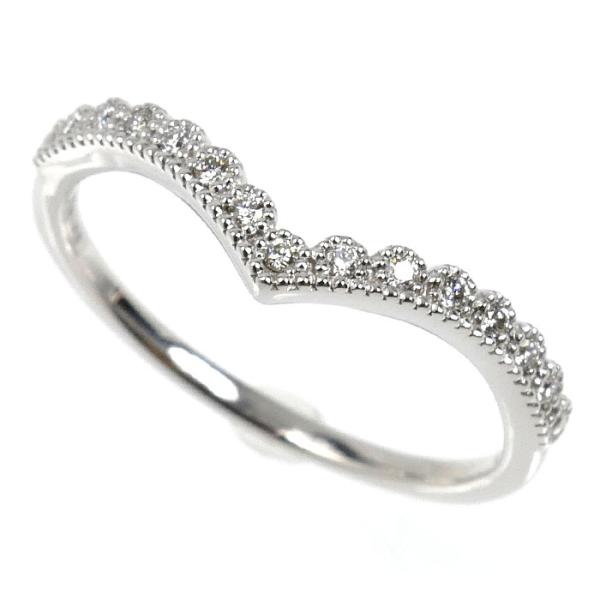STAR JEWELRY スタージュエリー K18WG ホワイトゴールド ミルグレイン リング・指輪...