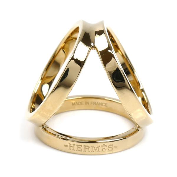 HERMES エルメス 真鍮 トリオ  スカーフリング H601472S カレ 90用 レディース ...