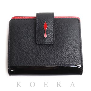 Christian Louboutin クリスチャンルブタン パロマ ミニ コンパクトウォレット ブラック×レッド 3185081 CM53 ユニセックス 中古 極美品