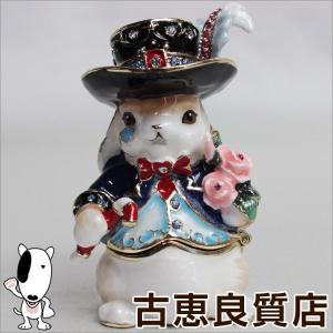 新品/未使用品/ジュエリーボックス 宝石箱 うさぎ 男爵 415-1  ジュエリーケース インテリア 小物 プレゼント/買取品/質屋出店/あすつく｜koera