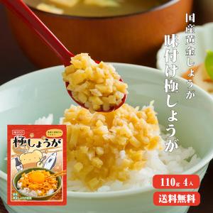 【訳あり52%OFF！賞味期限:2026/2/23】サクサク味付け極しょうが 110g×4 送料無料 国産100％ 酢しょうが ショウガ おかず生姜 ふりかけ ご飯の友 坂田信夫商店
