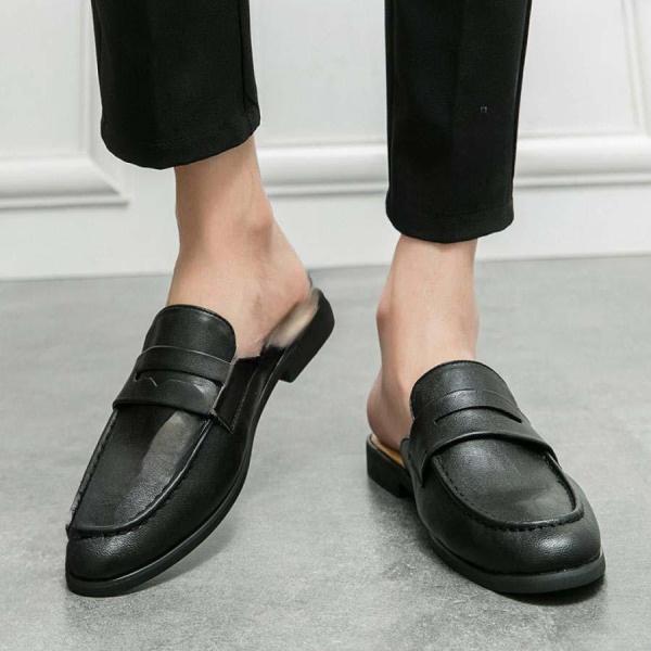 上品 紳士靴 30代 40代 50代 メンズ サンダル ビジネスサンダル かかとなし スリッパ ロー...