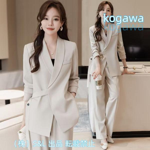 フォーマルスーツ レディース ママ 入園式 就活 2点セット ワイドパンツ 大人 上品 株式会社S＆...