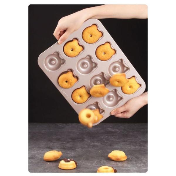 ねこくまドーナツ型 ドーナツ ドーナツ型 ケーキ型 12個取 焼きドーナツ ドーナツ ドーナッツ 製...