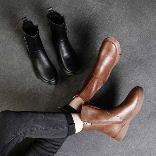 ショートブーツ レディース 本革 柔らかい シンプル おしゃれ バックジップ 歩きやすい カジュアル...