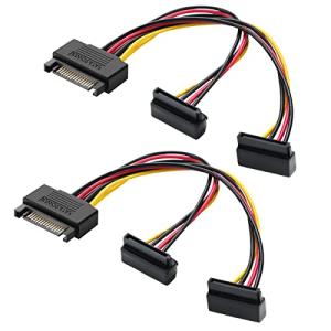 SATA分配ケーブル SATA電源ケーブル 2分岐 二股電源ケーブル SATA分配ケーブル Deear SATA電源×2分岐ケーブル 15