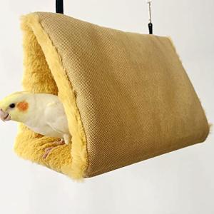 Hakona 鳥たちの寝床 三角ハウス インコ おもちゃ 掛ける鳥の巣 ハンモック ペット 用 テント いんこおもちゃ かわいい 寝袋 無地 厚みふわ