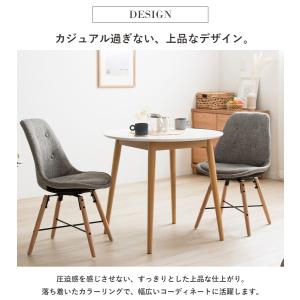 ダイニング テーブル 円形 80cm 白 カフ...の詳細画像4