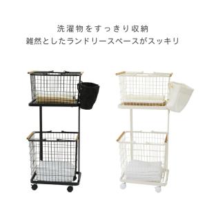 ランドリーバスケット ランドリーワゴン 2段 ...の詳細画像2