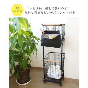 ランドリーバスケット ランドリーワゴン 2段 ...の詳細画像4