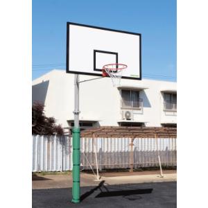 三和体育 バスケットゴール 単柱式 一般用 パンチングボード仕様 学校 体育用品 送料無料 S-4816