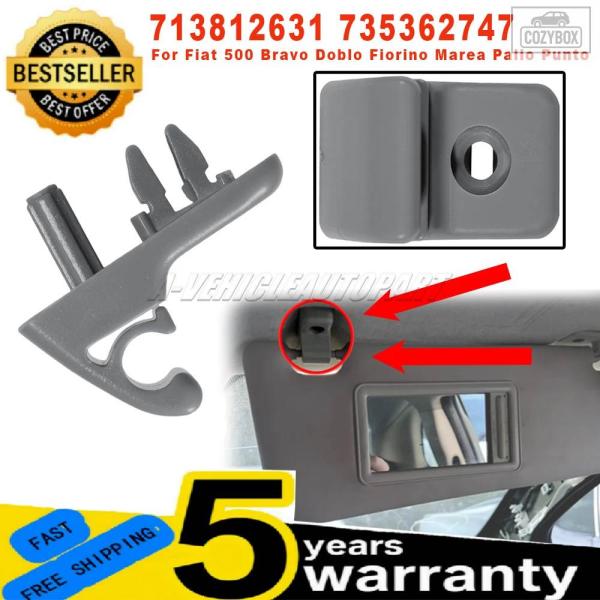 並行輸入品 サンバイザー クリップ ブラケット グレー ABS 713812631 フィアット 50...