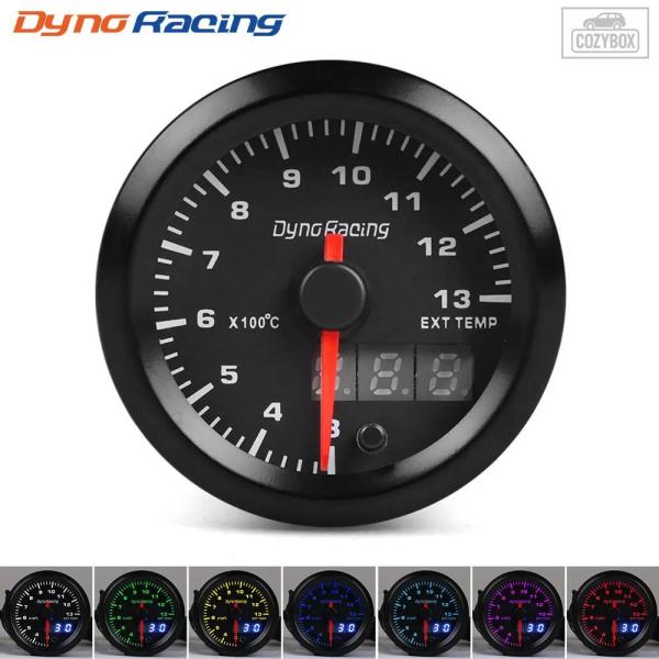 並行輸入品 DYNORACING 2インチ 52MM デュアルディスプレイ排気ガス温度計 7色LED...